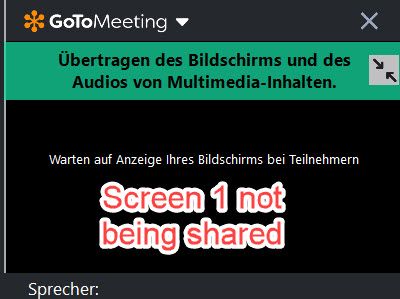4k screen is not shared / sent to the audience